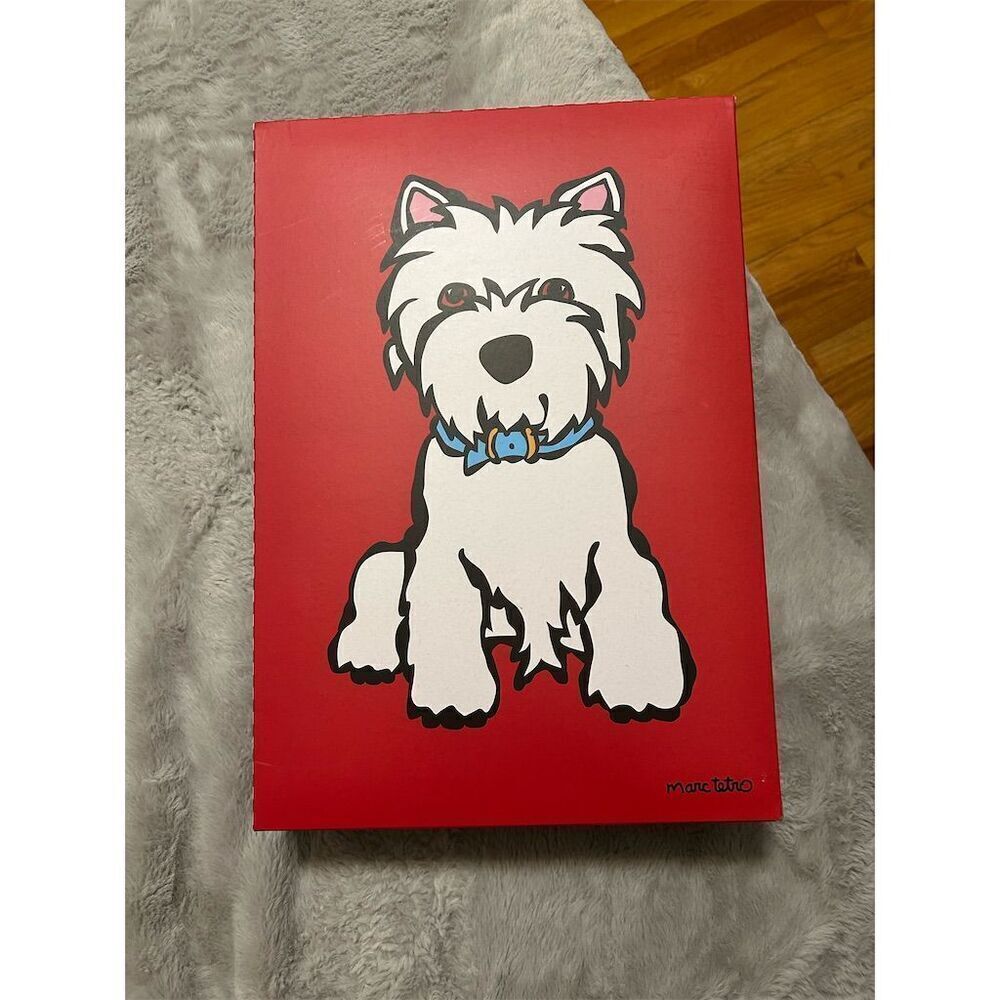 Marc Tetro Westie 3-Piece Travel Set Cosmetic Bag Luggage Tag Case - Picture 3 of 3